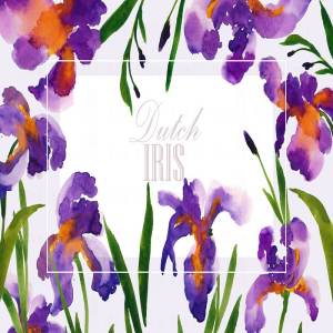 荷兰鸢尾花卉水彩艺术剪贴画 Dutch Iris-Watercolor Clip Art