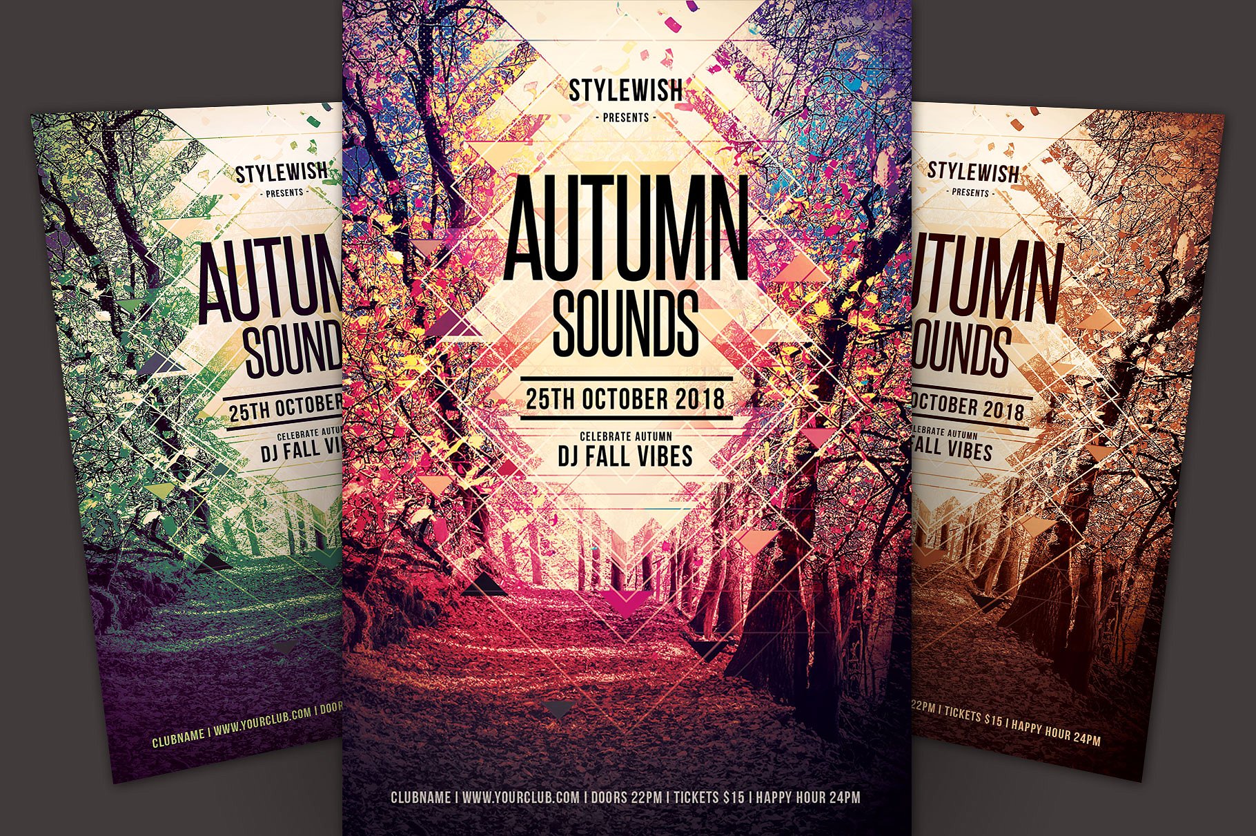 秋天音乐会传单模板 Autumn Sounds Flyer Template