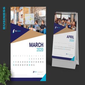 2020年企业定制活页台历表设计模板 Clean Business Calendar Pro插图3