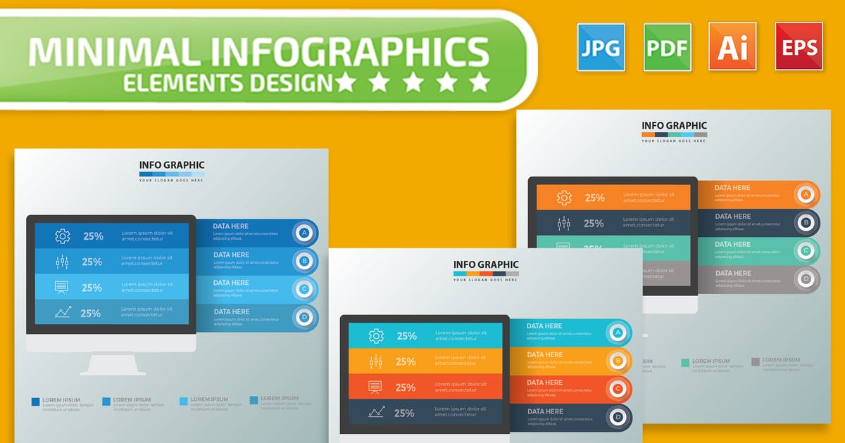 电脑数据展示信息图表设计素材