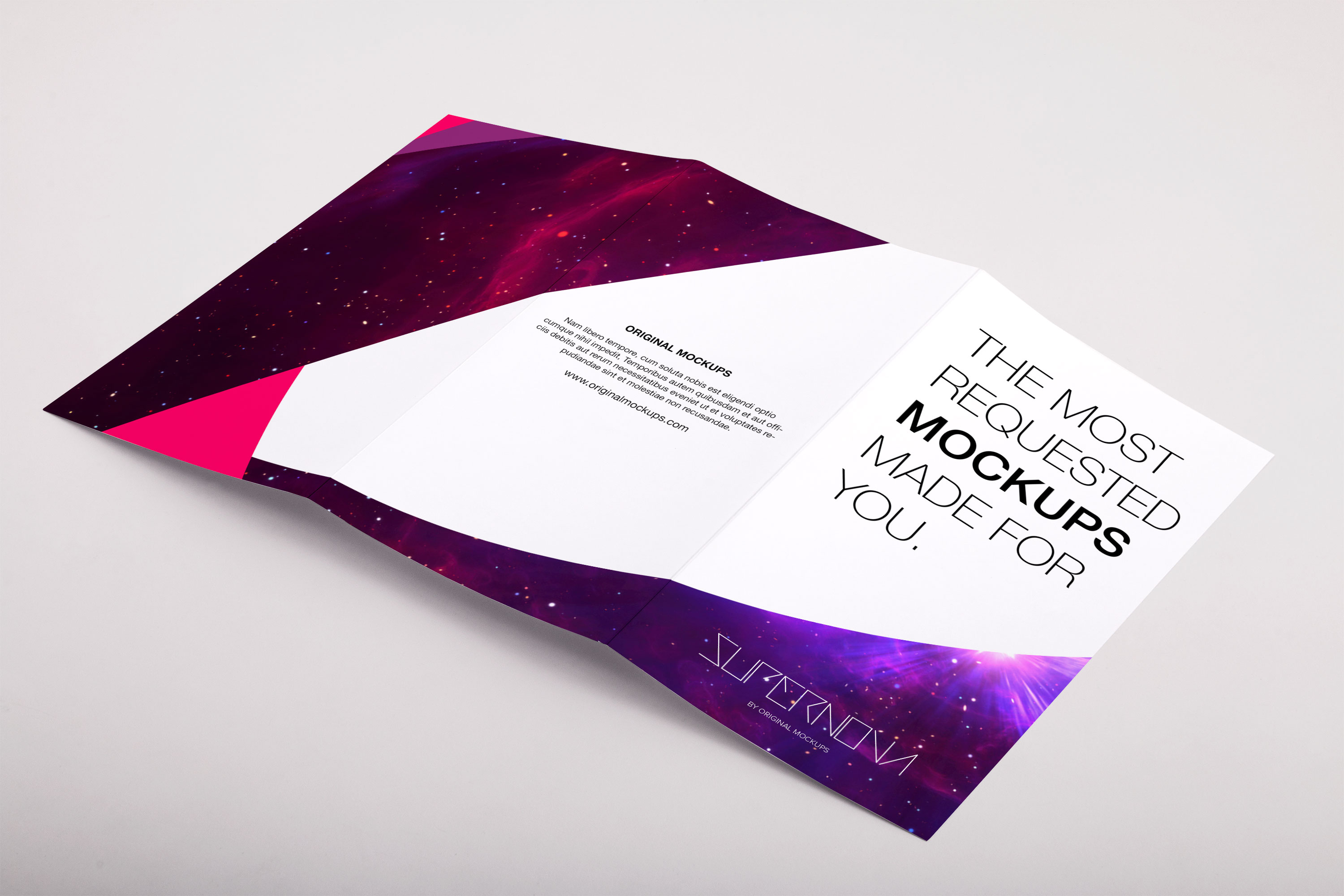 三折页企业传单＆小册子印刷效果图PSD样机04 Legal Trifold Brochure PSD Mockup 04