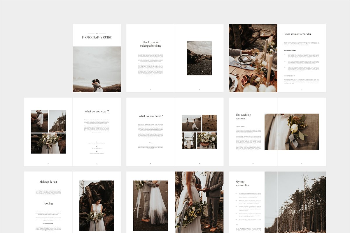 浪漫婚纱摄影指南画册模板下载