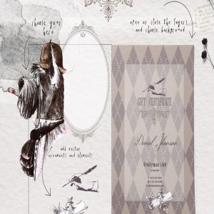 复古手绘水彩小狗插画 GENTLEMAN DOGS SET