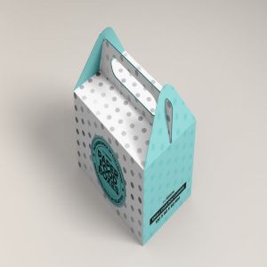 小蛋糕/糕点包装盒子样机Small Cake Box Carrier Packaging Mockup 