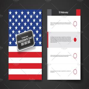 美国总统日宣传小册子模板 President’s Day brochures