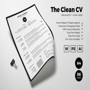 黑白配色简约个人简历模板 The Clean CV