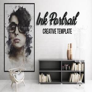 创意艺术墨水照片效果PS动作 Ink Portrait – Creative Template
