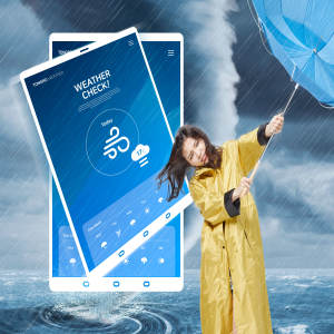 未来天气预报提醒海报设计素材