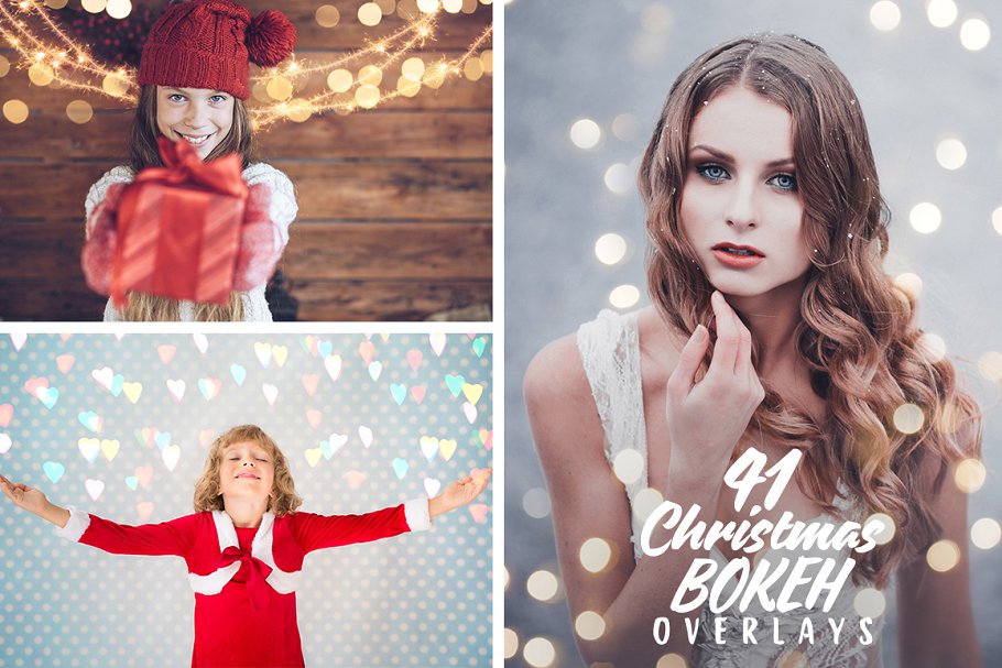 圣诞灯饰光影照片处理图层样式 Christmas Overlays for Photographers