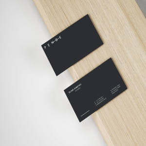 简约高级名片设计效果图样机模板 Slim Business Card Mockup