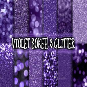 闪闪发光的紫罗兰色调散景纹理 Violet Bokeh & Glitter Backgrounds