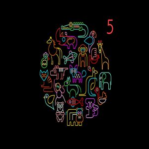 5个动物园动物圆形矢量插画素材 5 Zoo Animals Round vector illustrations