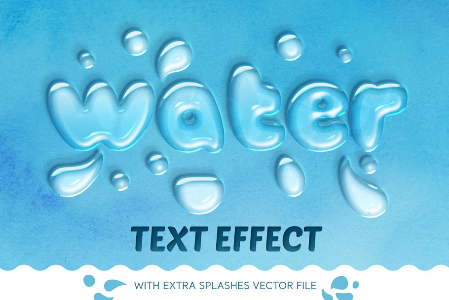 逼真水滴水纹效果PS字体样式 WATER TEXT EFFECT