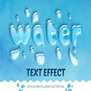 逼真水滴水纹效果PS字体样式 WATER TEXT EFFECT