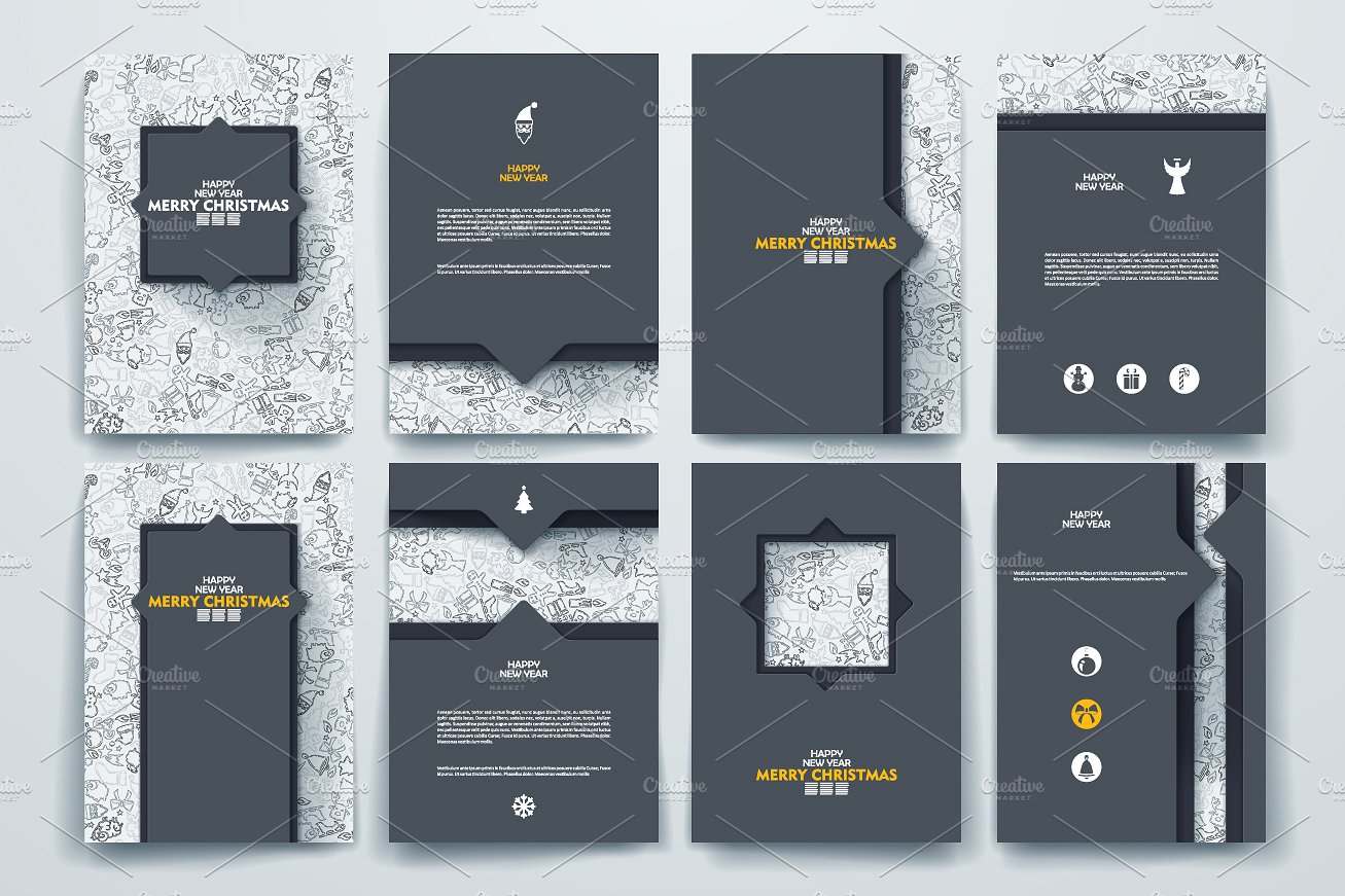 圣诞主题小册子模板 Merry Christmas brochures