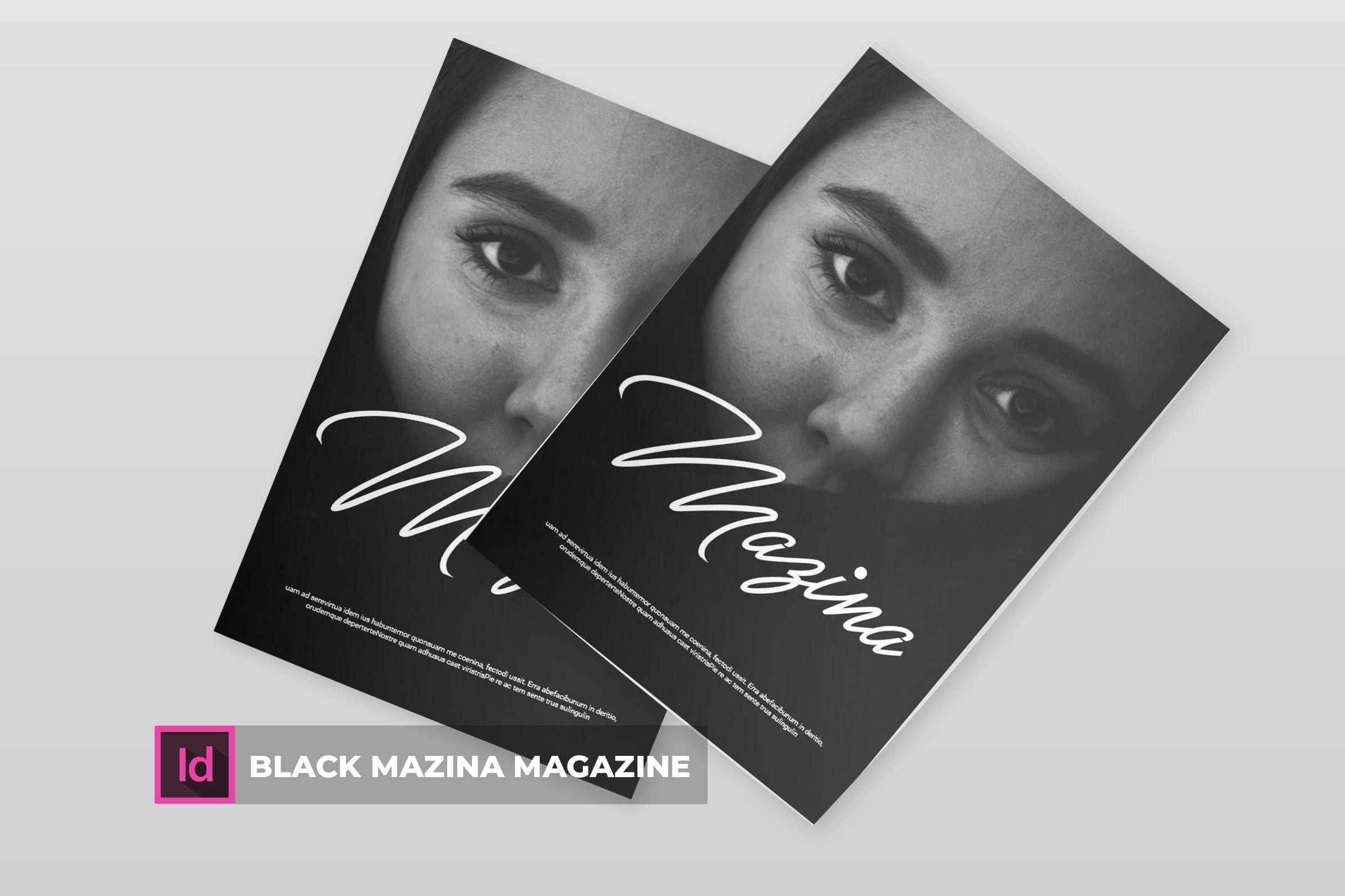 人物摄影杂志排版设计模板 Black Mazina | Magazine Template