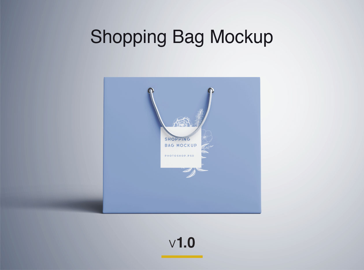 购物袋定制设计外观设计PSD样机模板 Shopping Bag Mockup – PSD