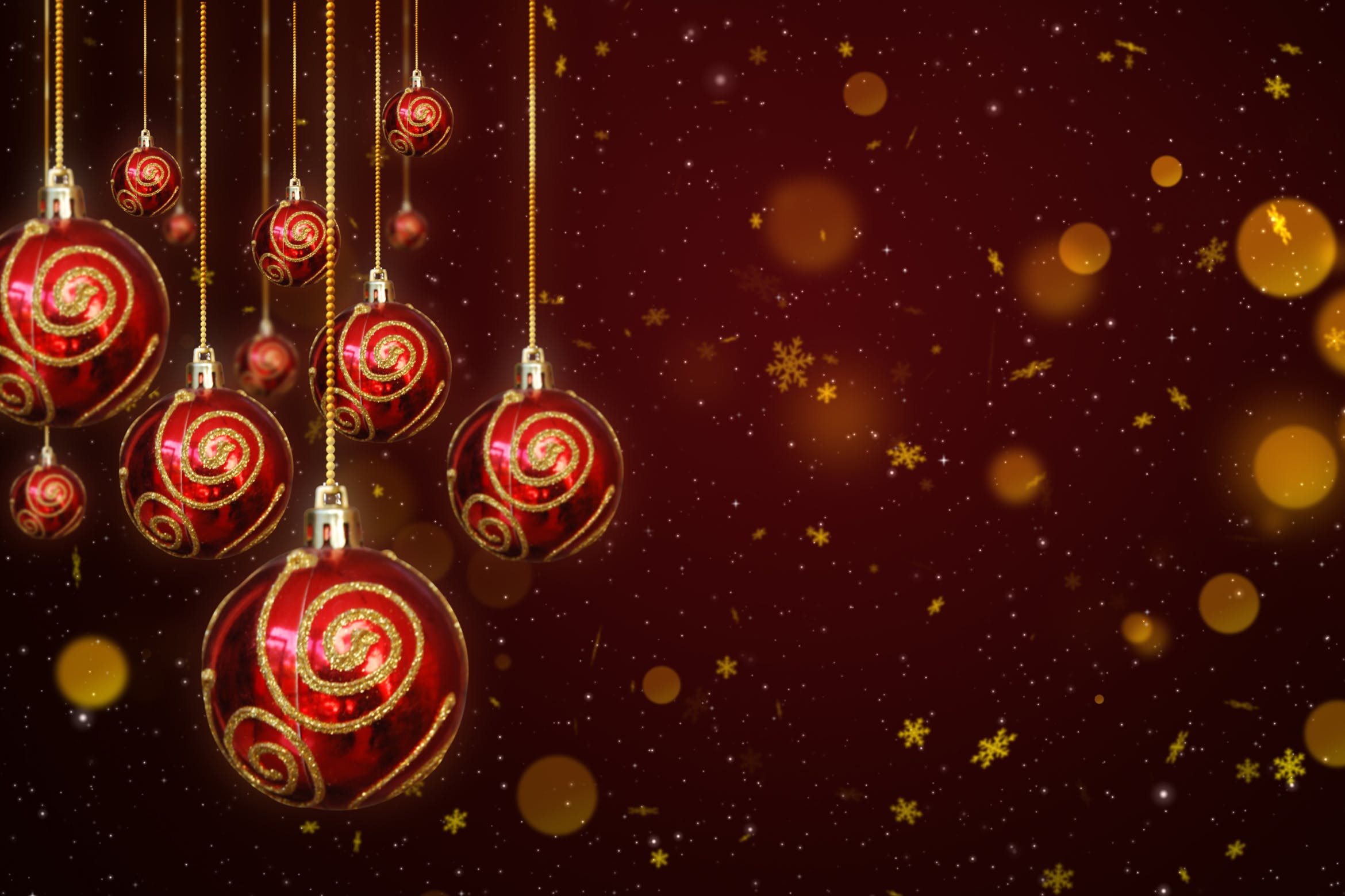 圣诞节装饰高清背景图设计素材 Christmas Baubles Decorations