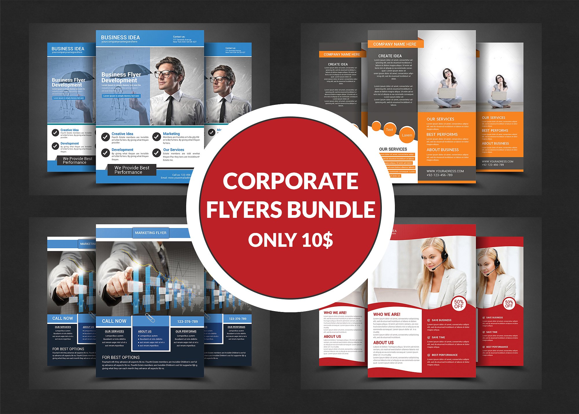 公司企业宣传册/海报集合 Corporate Flyer Bundle