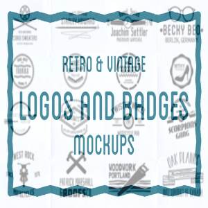 现代复古和复古风格的矢量Logo模型 Retro and vintage logo mockups