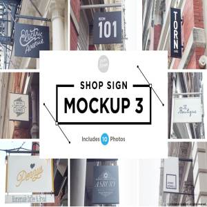 超有范的店招样机合集第三波 Shop sign mockup 3 for photoshop