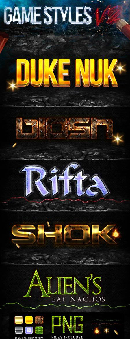 酷炫游戏风格的photoshop图层样式下载[PSD]