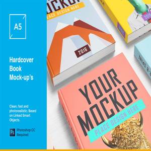 精装书硬封书本样机模板 Hardcover book Mockups