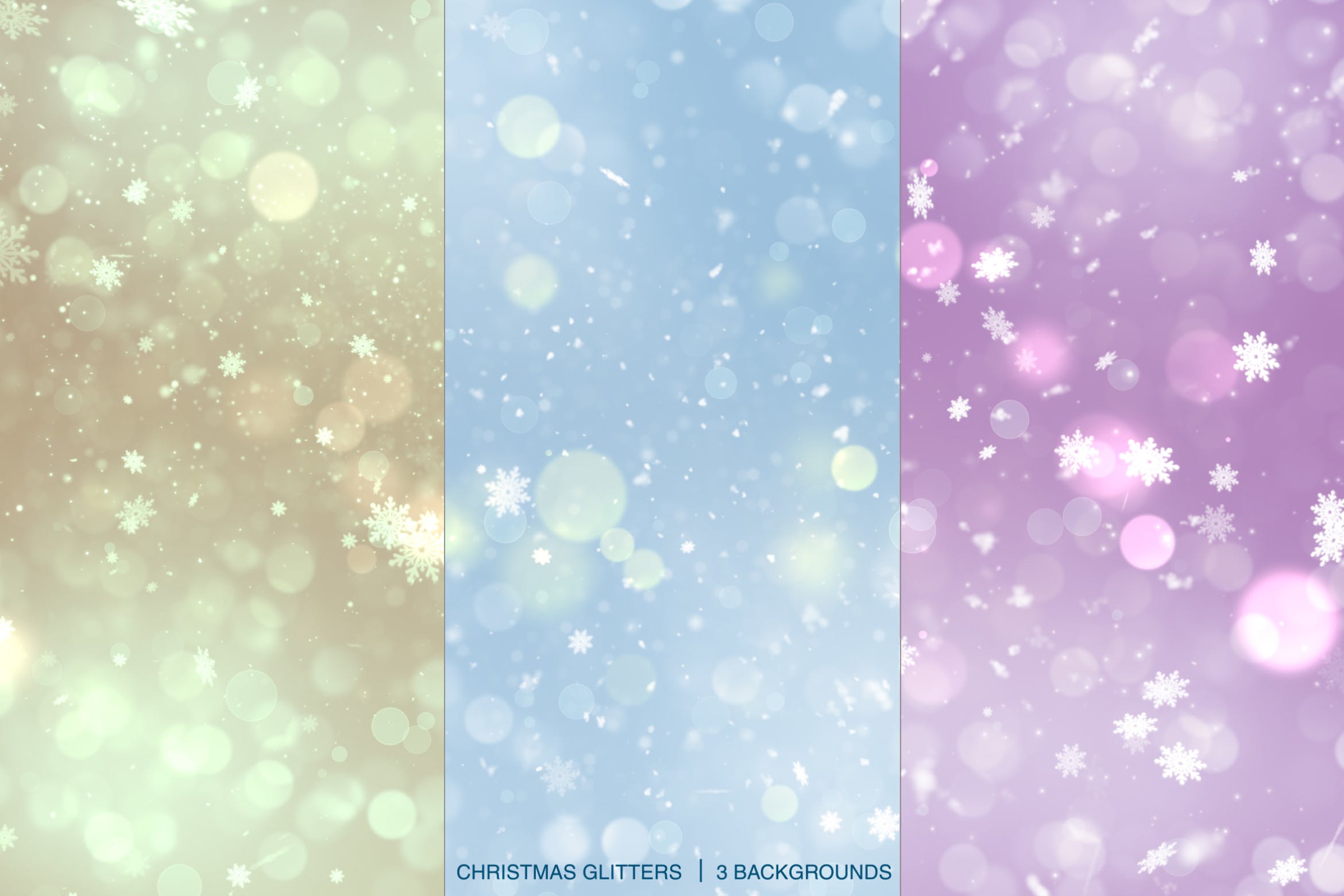 4K分辨率圣诞金光闪闪雪花纷飞背景图片素材 Christmas Glitters