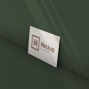 企业名片设计阴影效果样机模板 Business Card Mockup With Shadow插图2