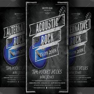 摇滚音乐之夜活动传单模板 Rock Night Flyer Template