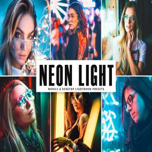 霓虹灯效果夜景照片后期处理LR预设 Neon Light Mobile & Desktop Lightroom Presets