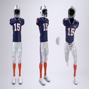 美式足球球服队服设计效果图样机模板 American Football Uniform Mock-Up