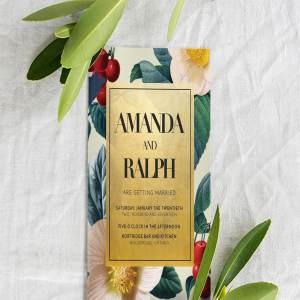 金色花卉婚礼设计物料设计素材包 Gold Floral Wedding Suite