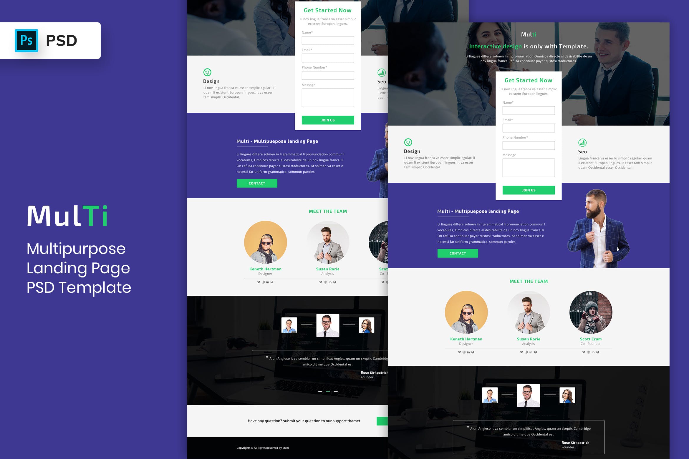 多用途企业官网着陆页设计PSD模板V4 Multipurpose – Landing Page PSD Template-04