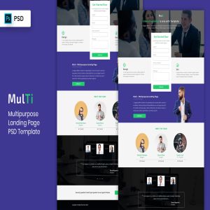 多用途企业官网着陆页设计PSD模板V4 Multipurpose – Landing Page PSD Template-04