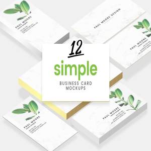 12款简约风企业名片样机模板 12 Simple Business Card Mockups