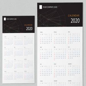 抽象几何图形2020创意日历年历设计模板 Creative Calendar Pro 2020插图3
