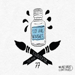 干油墨笔迹笔触AI笔刷 Dry Ink Brushes