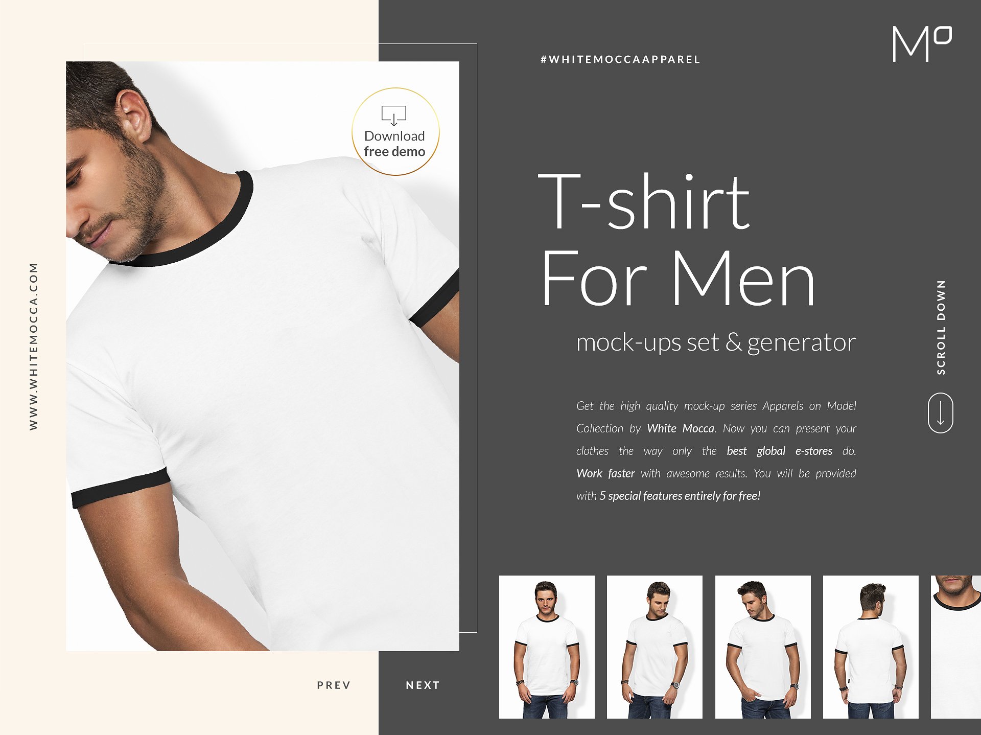 时尚简约男士T恤样机