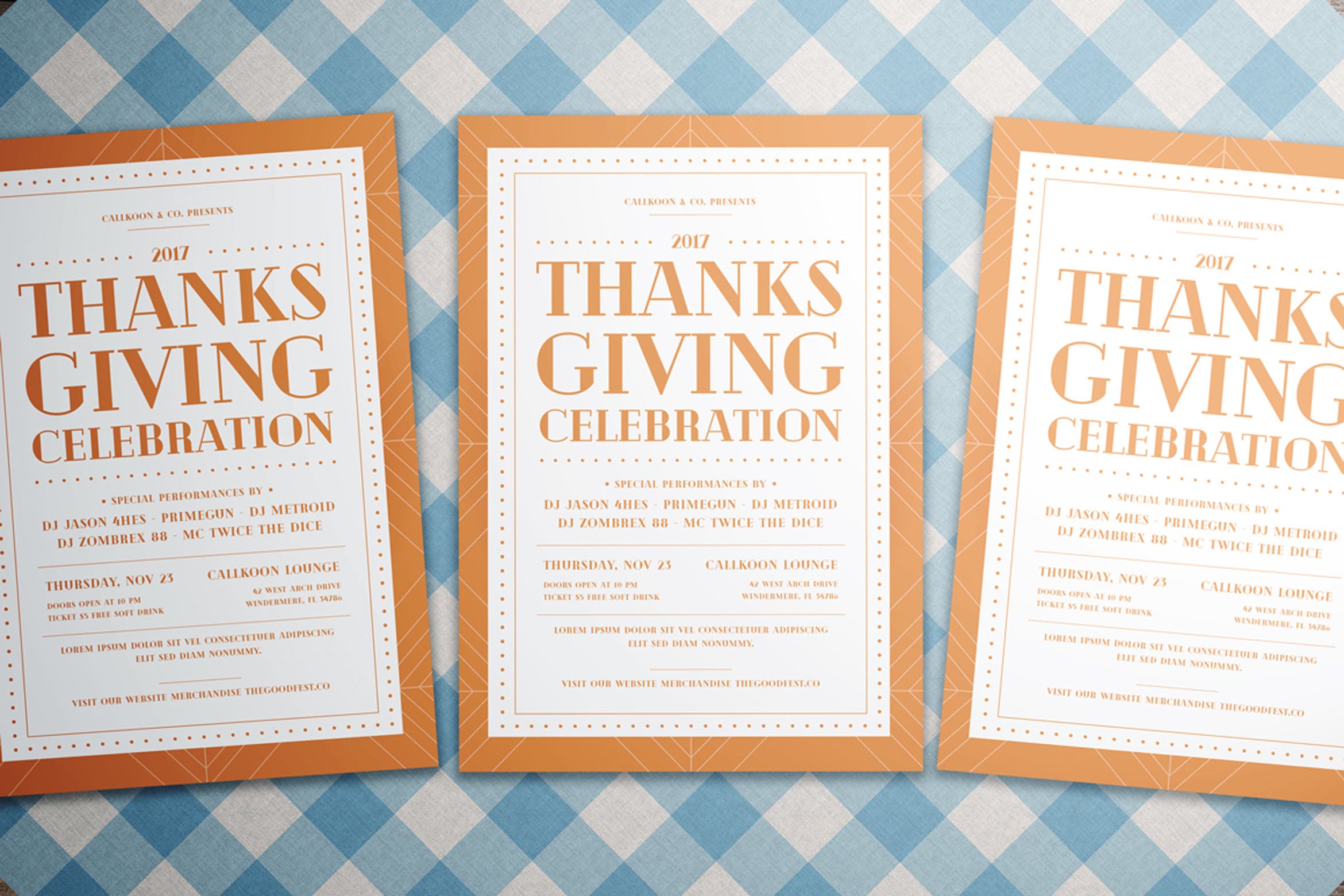 感恩节音乐会主题海报传单设计模板 Thanksgiving Flyer