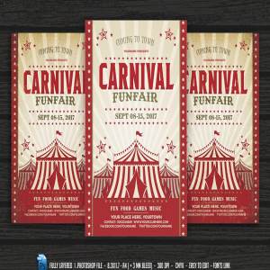 嘉年华&游乐园活动宣传海报传单设计模板 Carnival & Fun Fair Flyer Poster