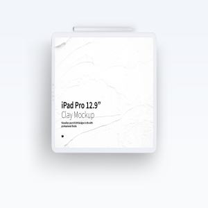 iPad Pro平板电脑界面设计预览前视图黏土样机 Clay iPad Pro 12.9” Mockup, Landscape Front View