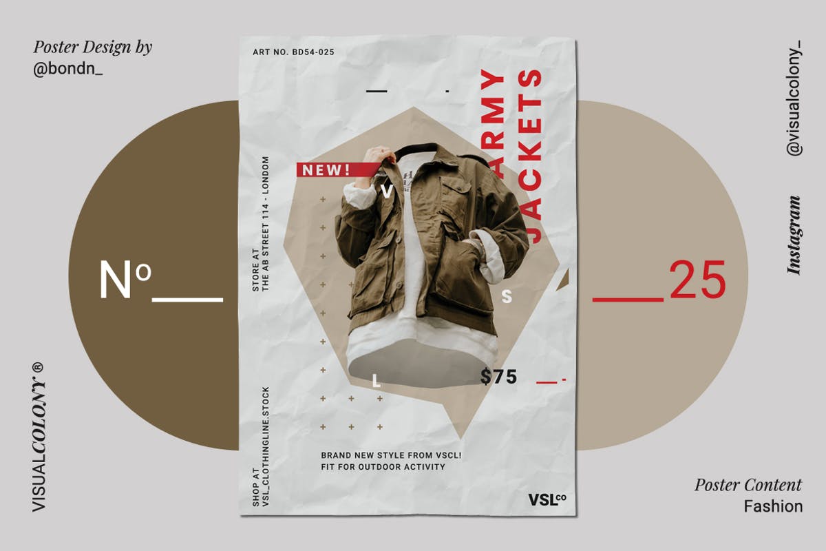 时尚服装商店折扣促销活动海报 Fashion Poster