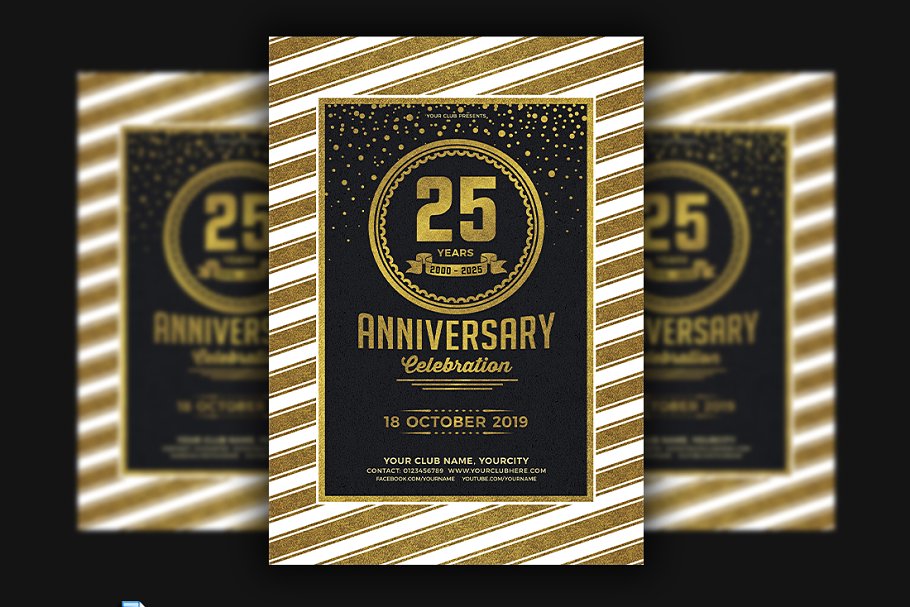 周年庆聚会活动海报设计传单模板 Anniversary Party Flyer
