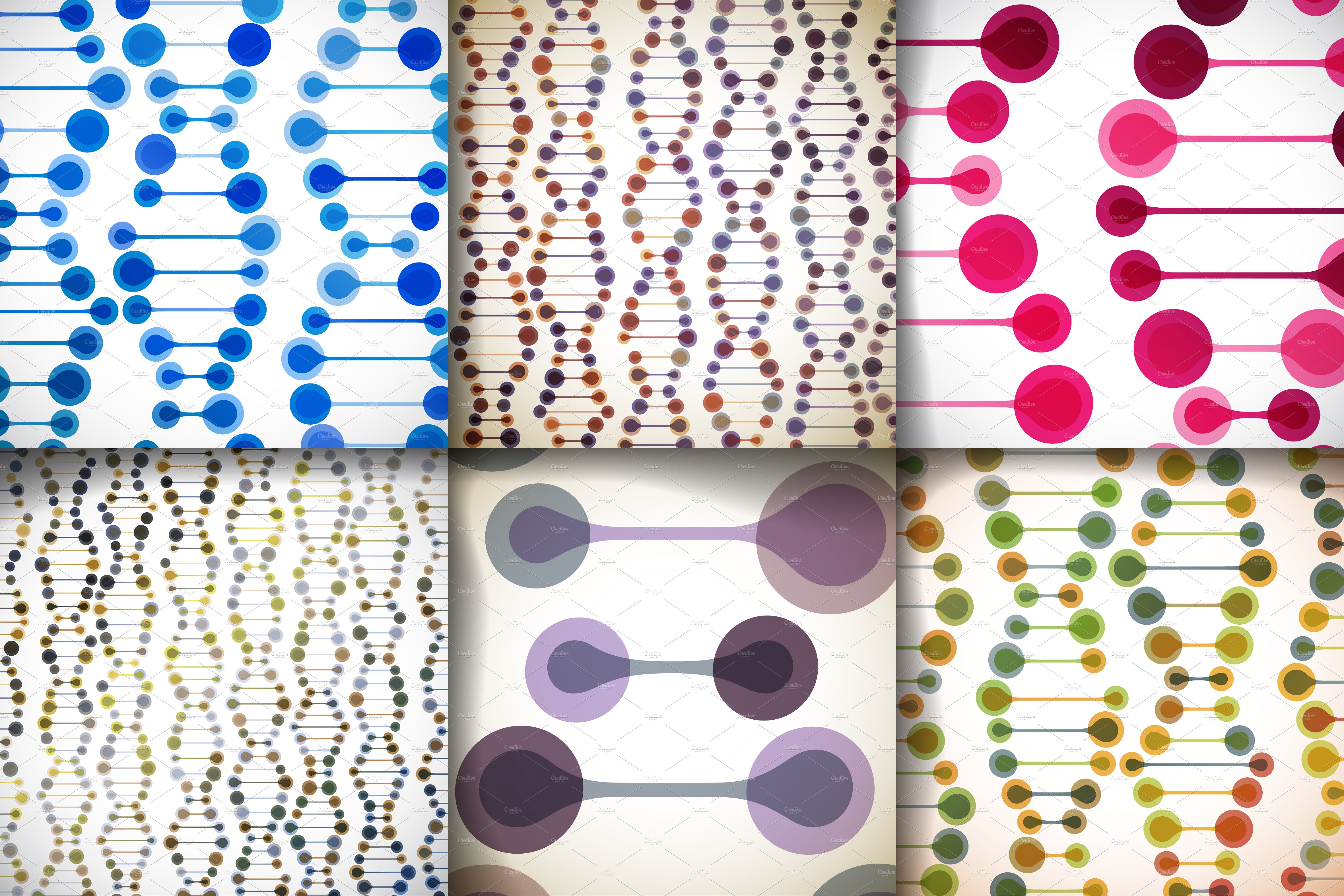 DNA链图案背景 Set of DNA backgrounds.