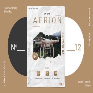 无人机高科技电子产品促销海报设计模板 Drone Poster