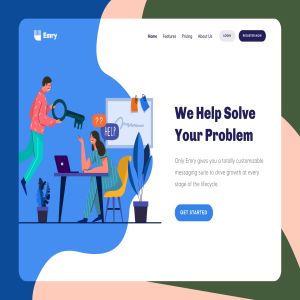 帮助中心主题网站设计矢量插画素材 Emry – Help Header