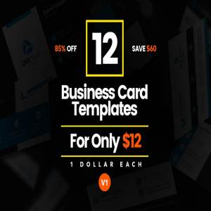 12款现代设计风格企业名片设计模板合集 12 Modern Business Cards – Bundle v1