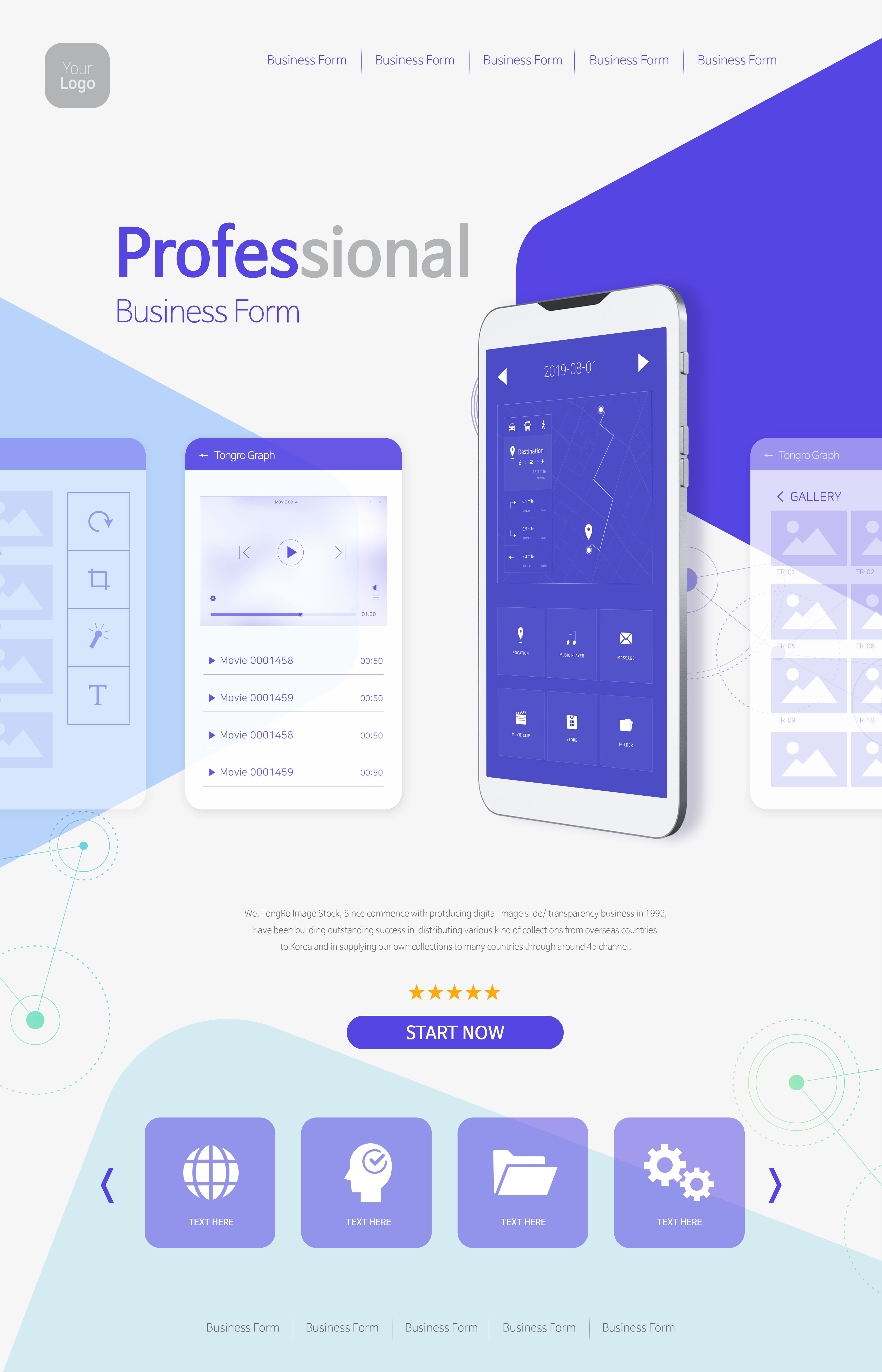 简约风格商业主题网站主页设计PSD模板