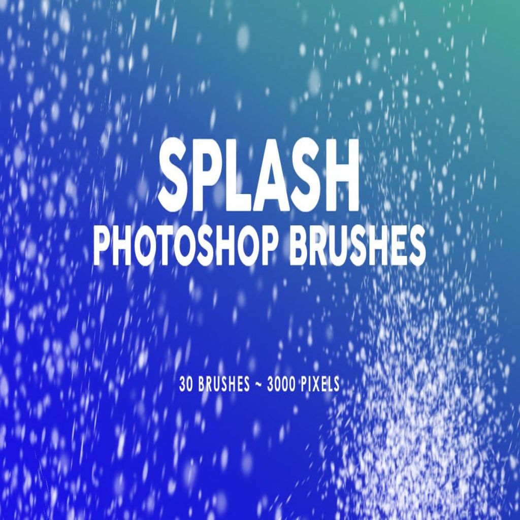 30个水滴飞溅效果ps印章笔刷30 Splash Photoshop Stamp Brushes 设计素材分享 一流设计网